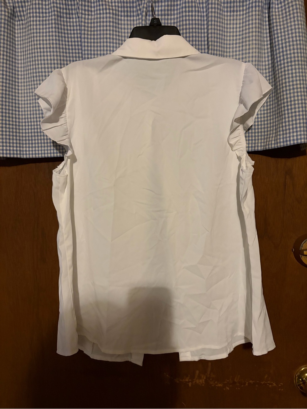 Allegra K White Collared Blouse - Picture 5 of 5